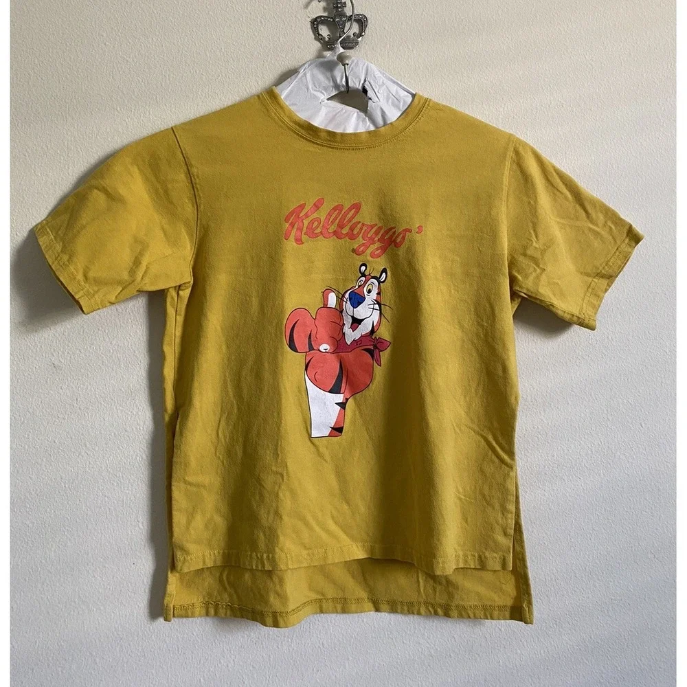 VNTG Kellogs Tony the Tiger Shirt No Size/Brand Tag Yellow Cotton 21